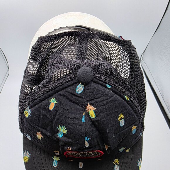Quiksilver OSFM Kids Black Pineapple Print Trucker Hat Snapback Adjustable Cap - Picture 5 of 9